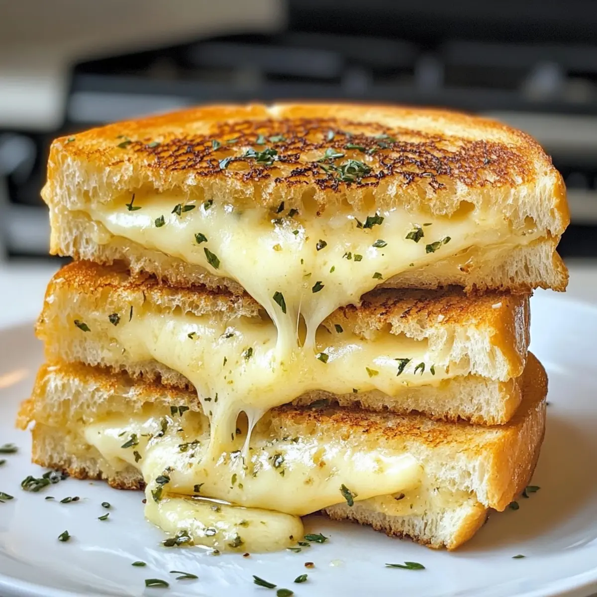 Garlic Bread Grilled Cheese | 15 min Lunch Idea