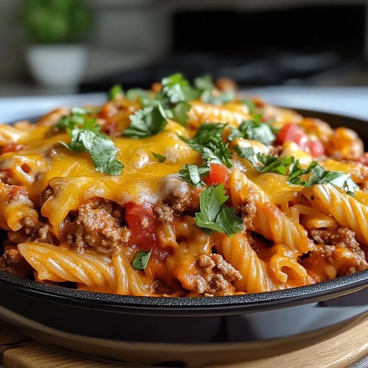 One Pot Cheesy Taco Pasta