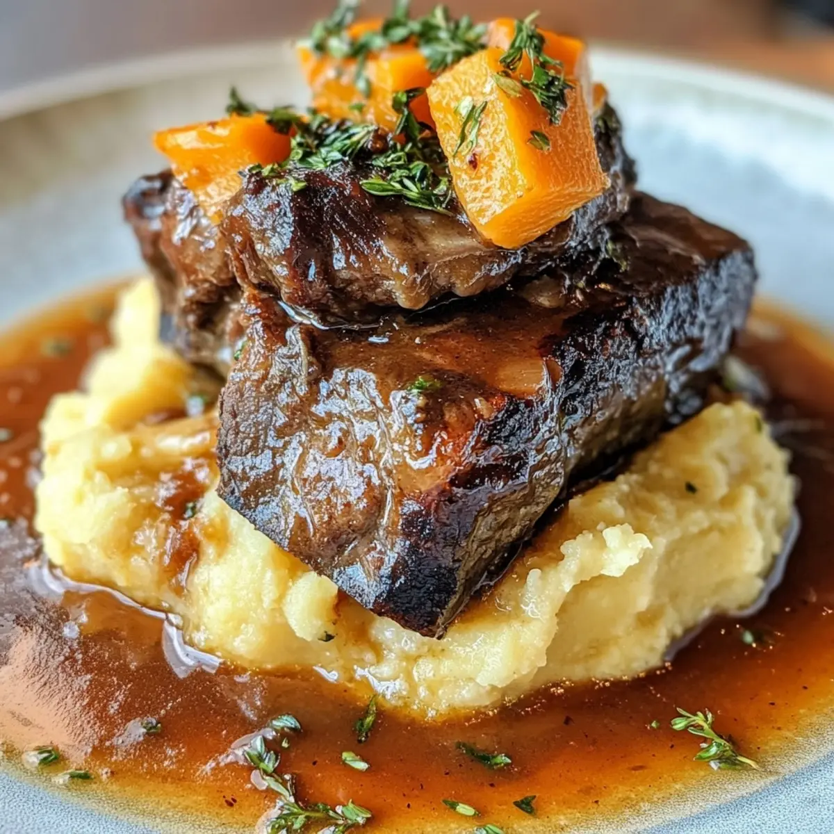 Slow Cooker Braised Short Ribs with Parsnip Puree