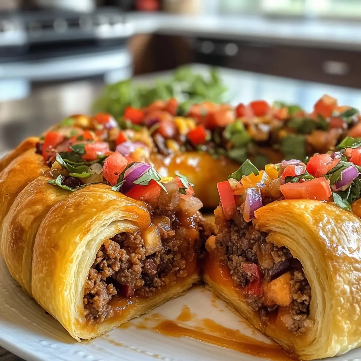 Crescent Roll Taco Ring
