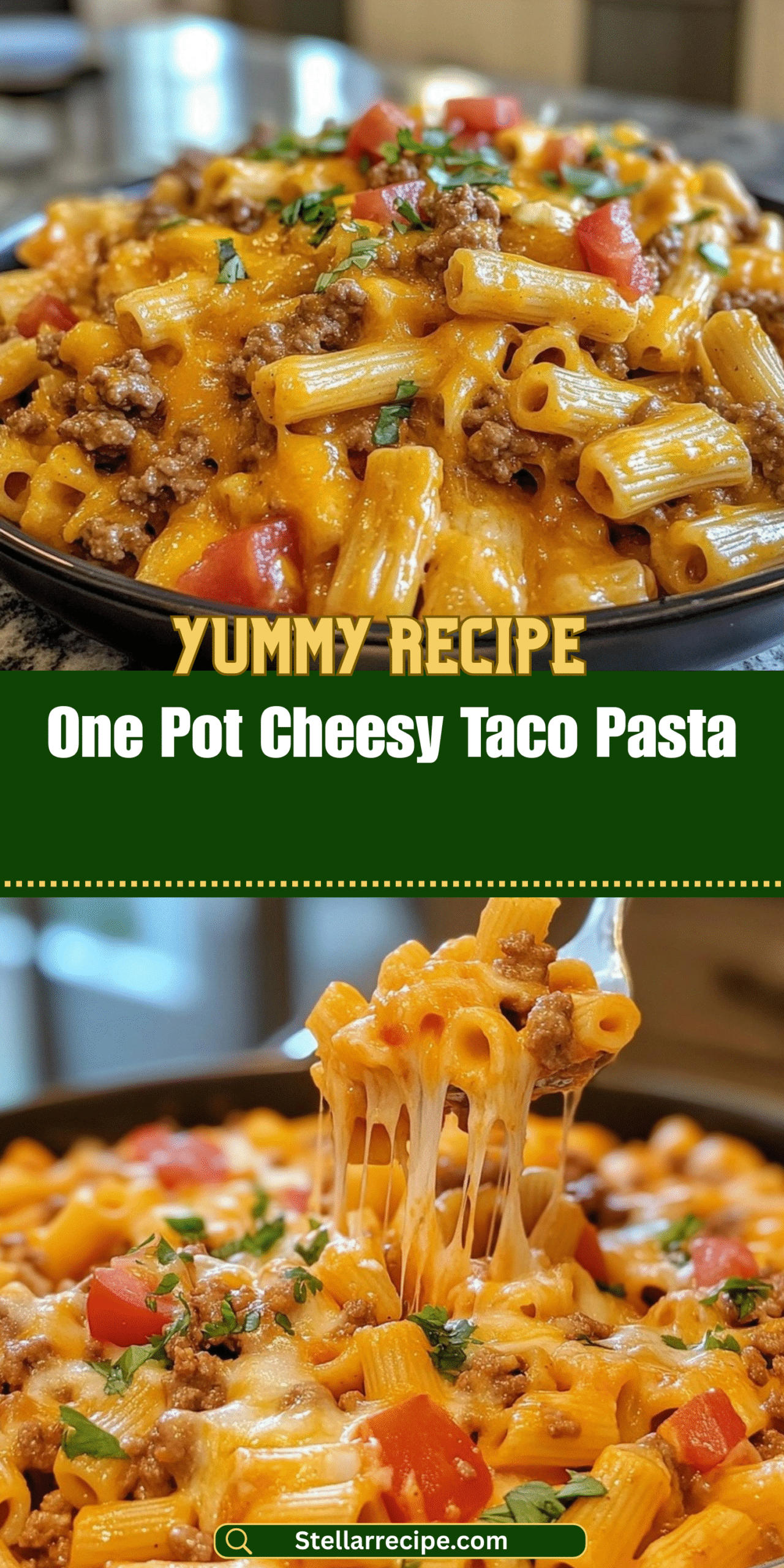 One Pot Cheesy Taco Pasta