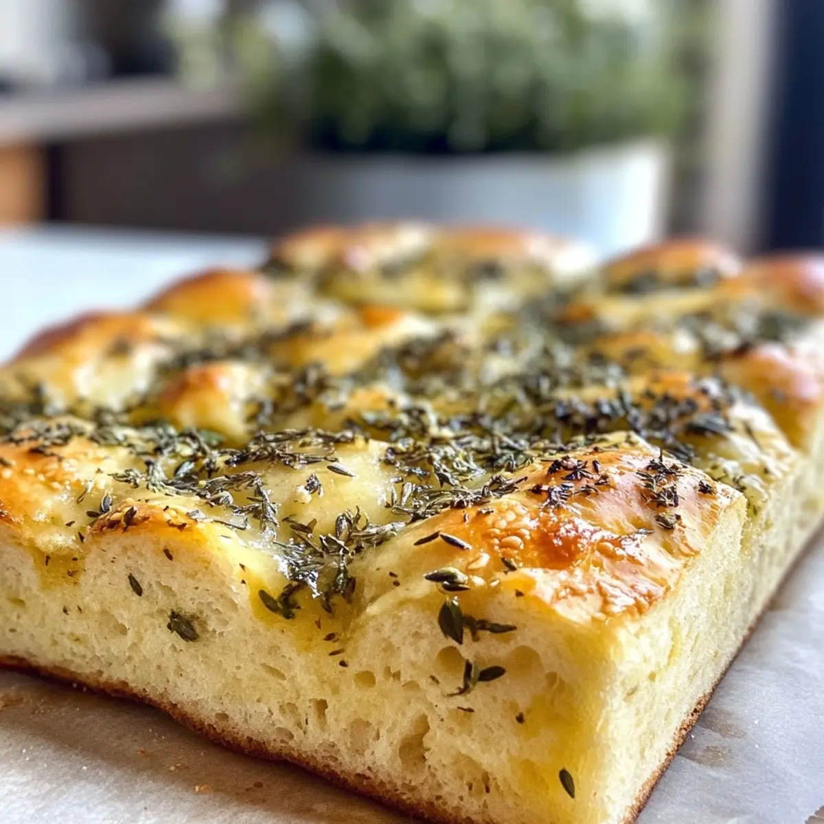 No-Knead Breakfast Focaccia with Spring Herbs