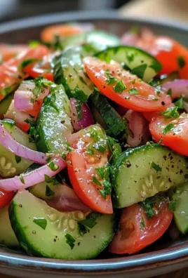 Mediterranean Salad with Cucumber, Tomato and Onion