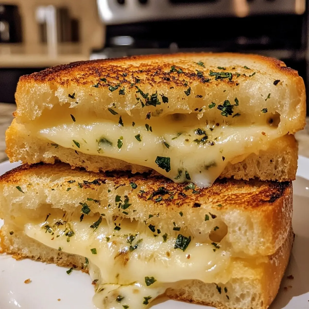 Garlic Bread Grilled Cheese | 15 min Lunch Idea