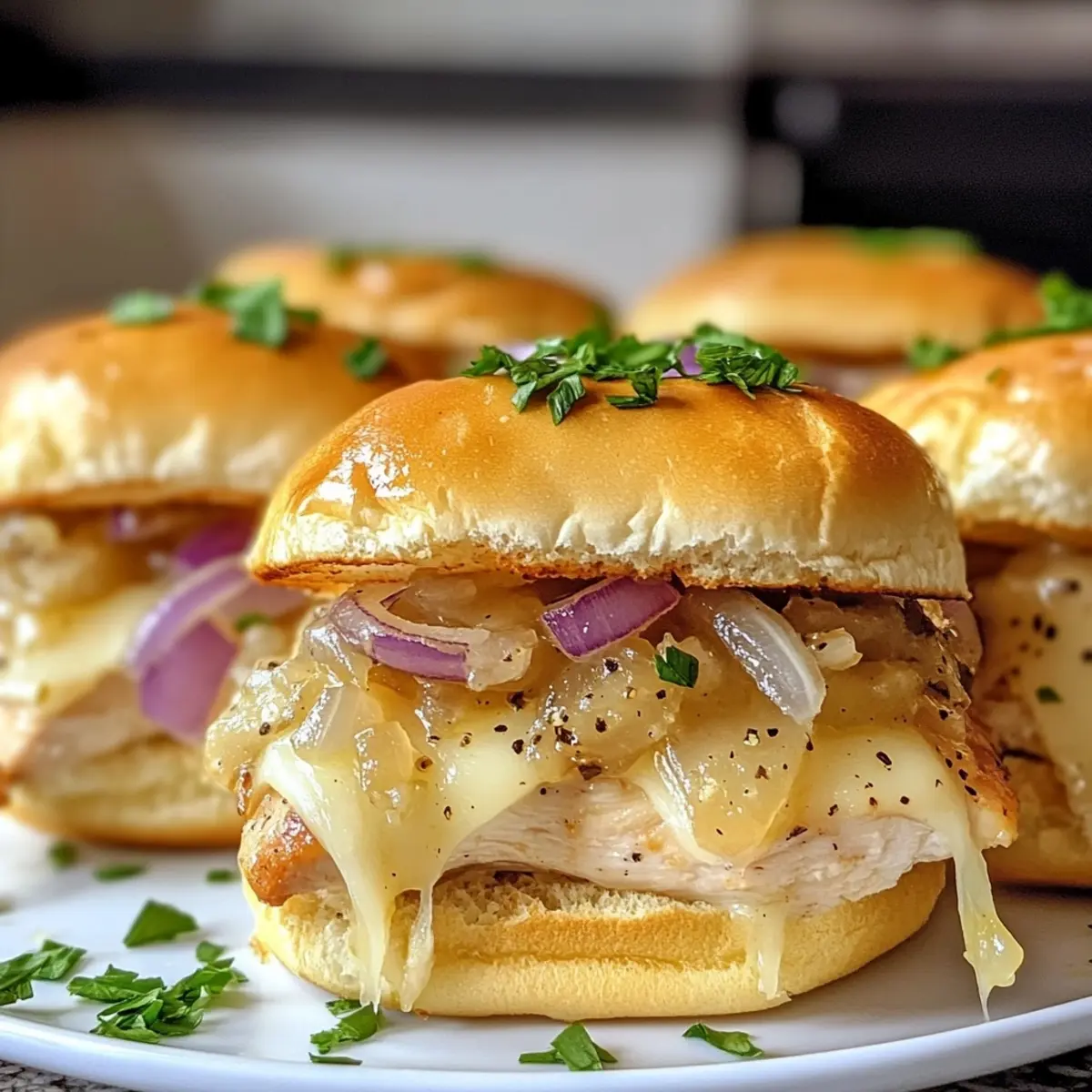 French Onion Chicken Sliders