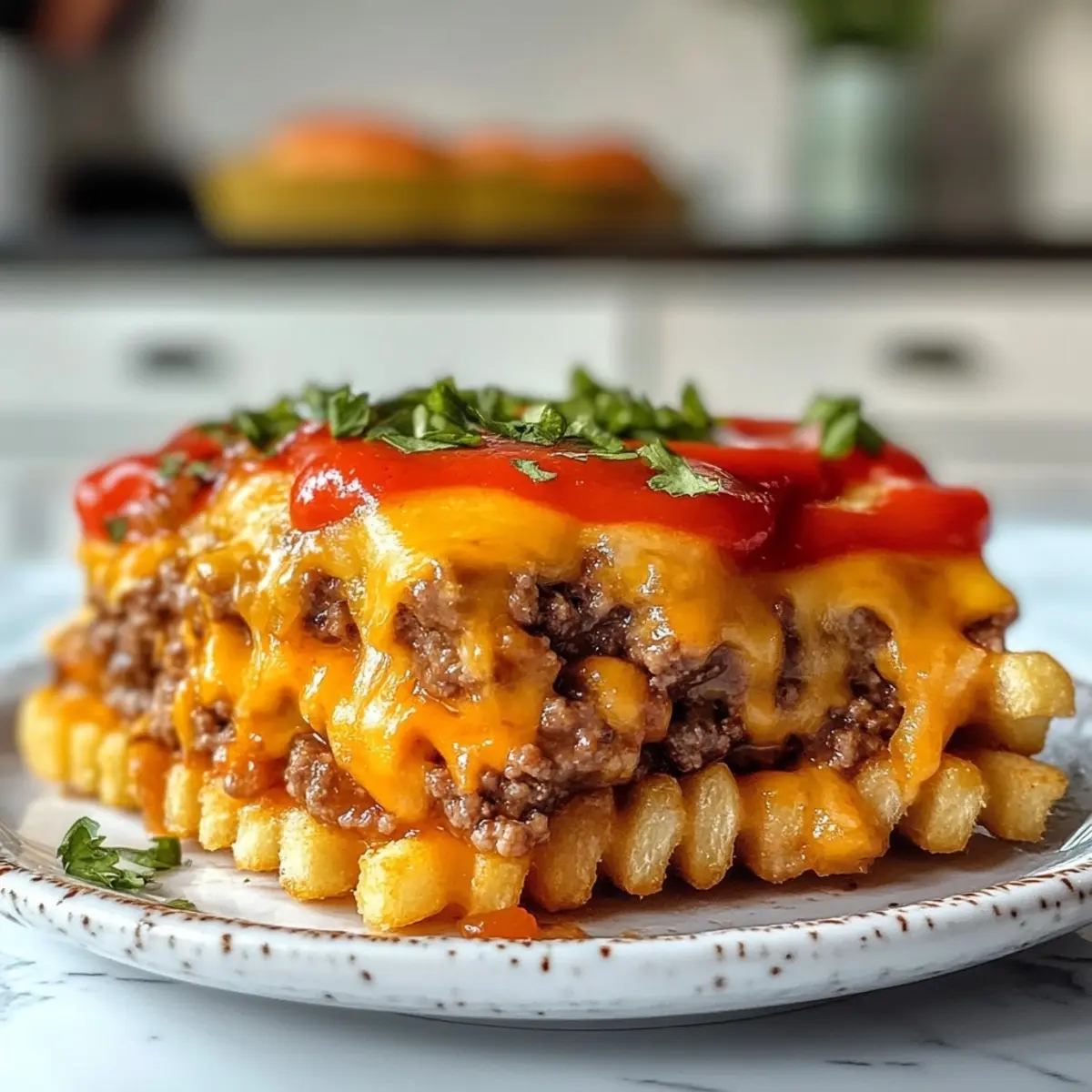Cheeseburger French Fry Casserole