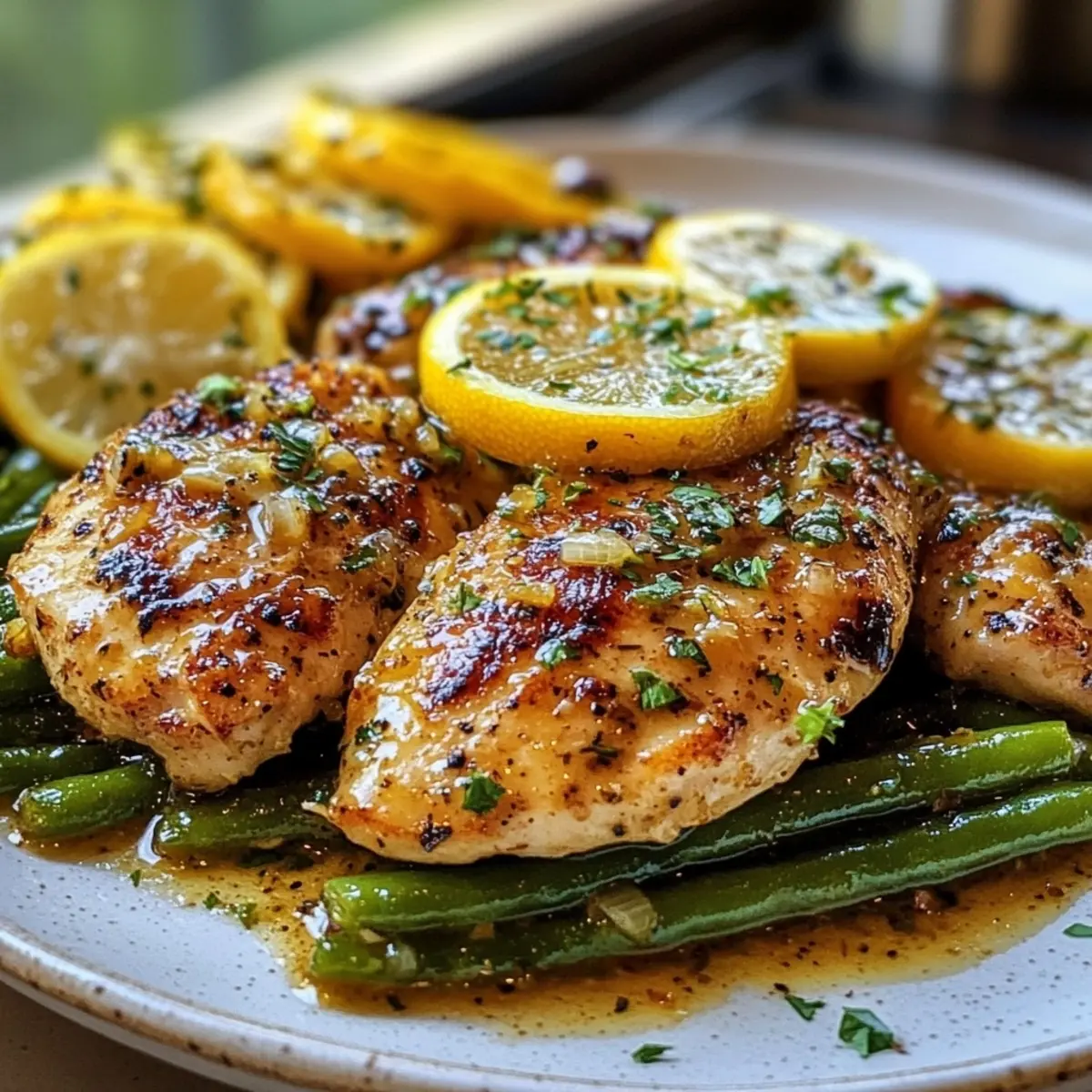Lemon Garlic Butter Chicken and Green Beans Skillet