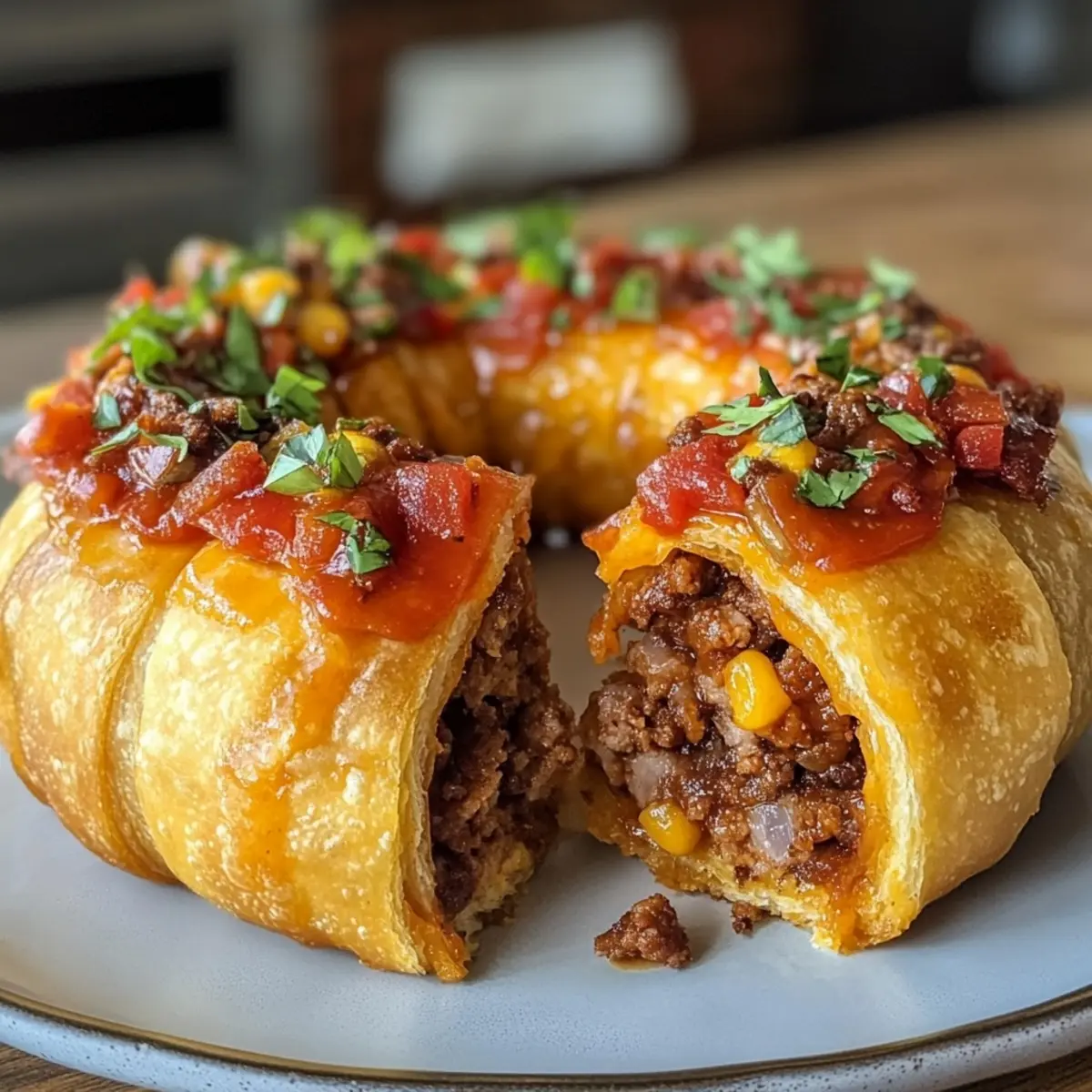 Crescent Roll Taco Ring
