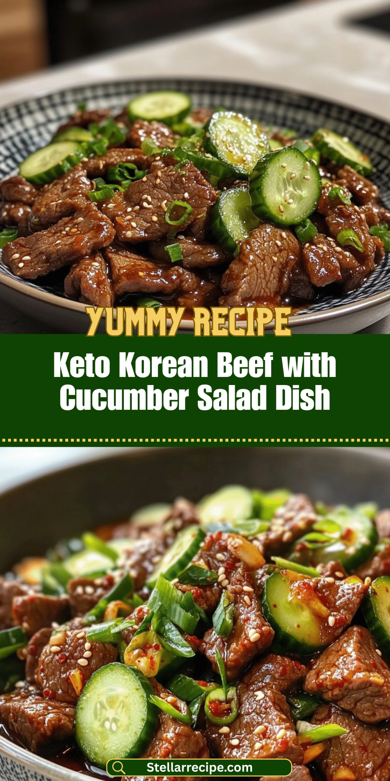 Keto Korean Beef with Cucumber Salad Dish