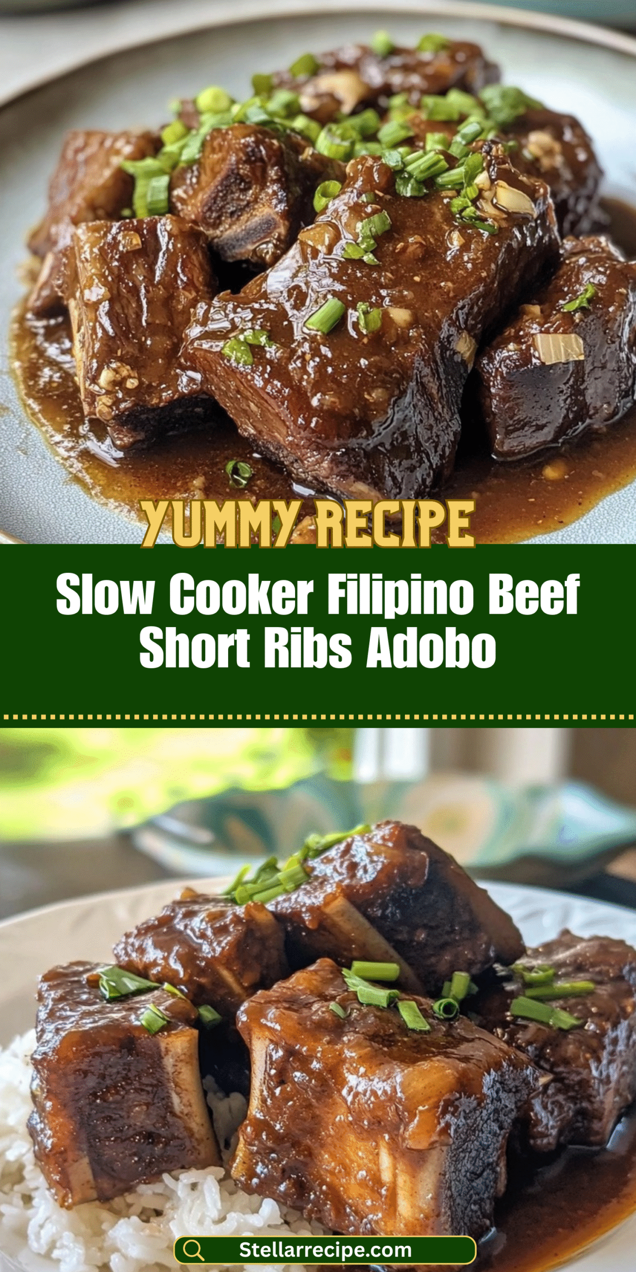 Slow Cooker Filipino Beef Short Ribs Adobo
