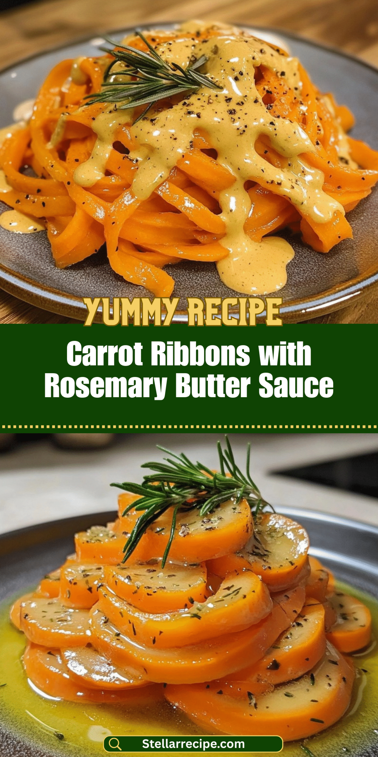 Carrot Ribbons with Rosemary Butter Sauce
