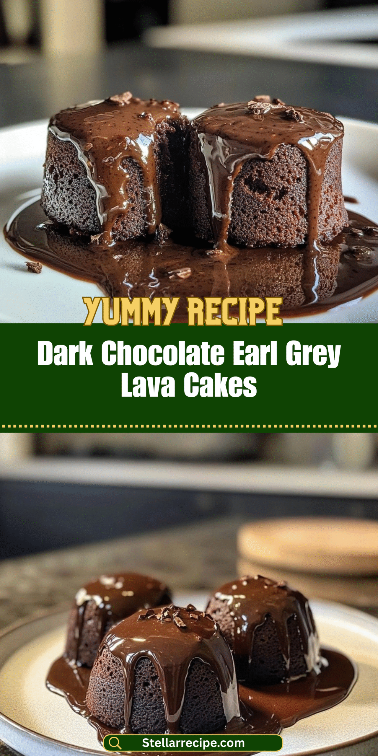 Dark Chocolate Earl Grey Lava Cakes