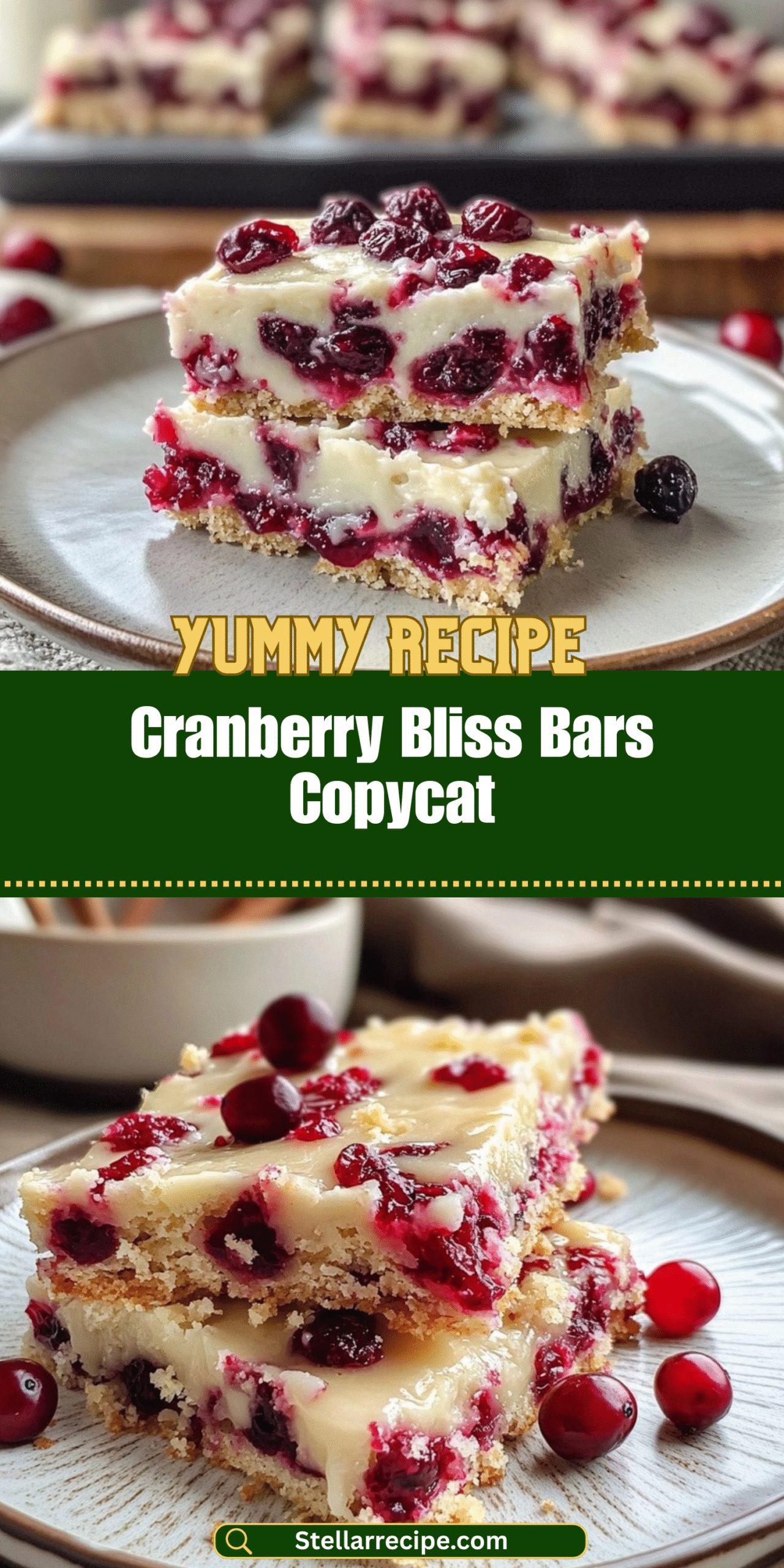 Cranberry Bliss Bars Copycat