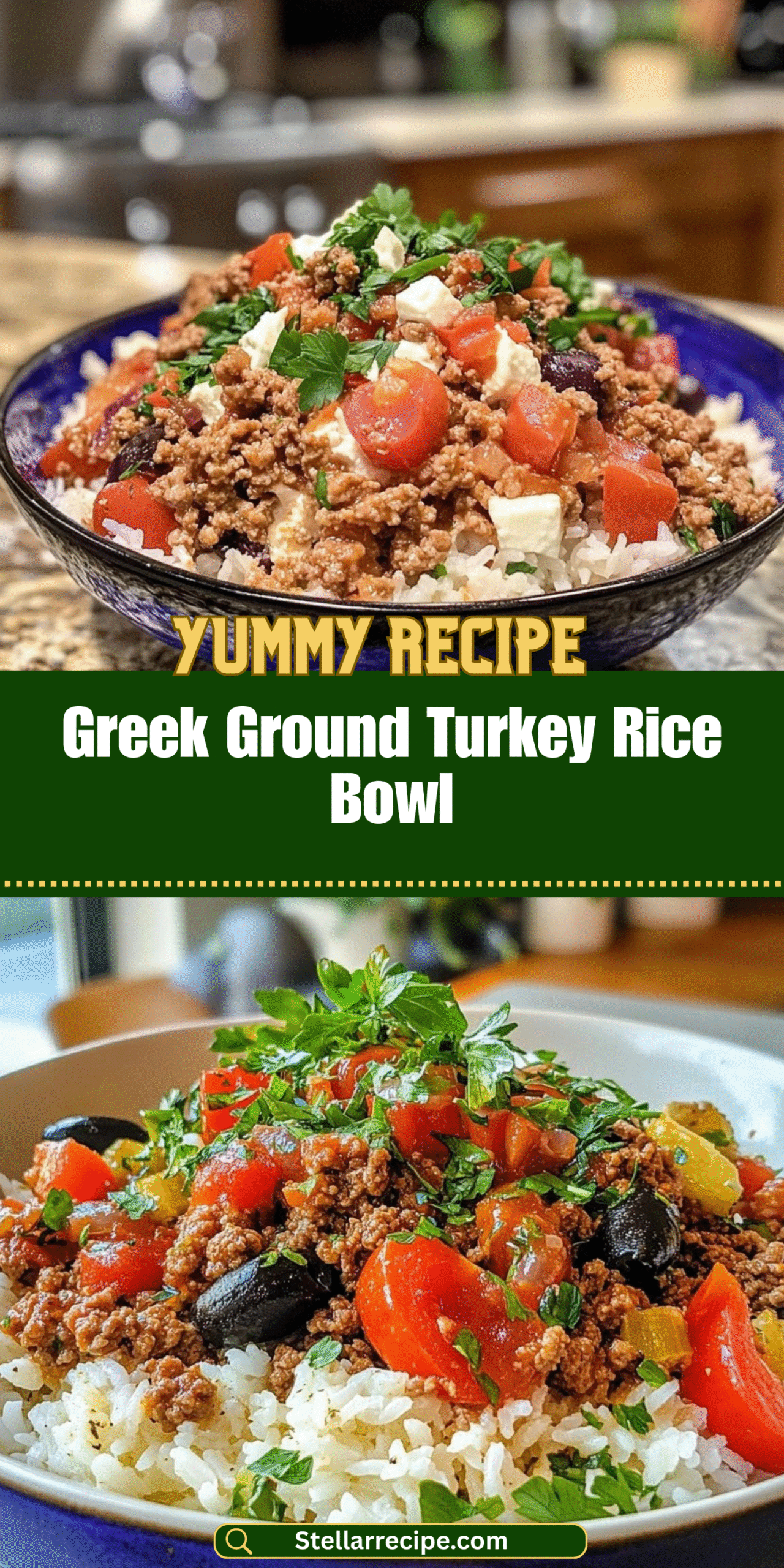 Greek Ground Turkey Rice Bowl