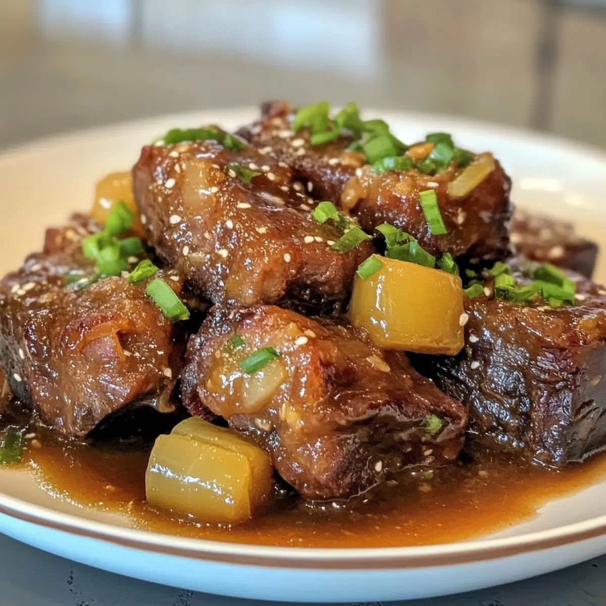 Slow Cooker Filipino Beef Short Ribs Adobo
