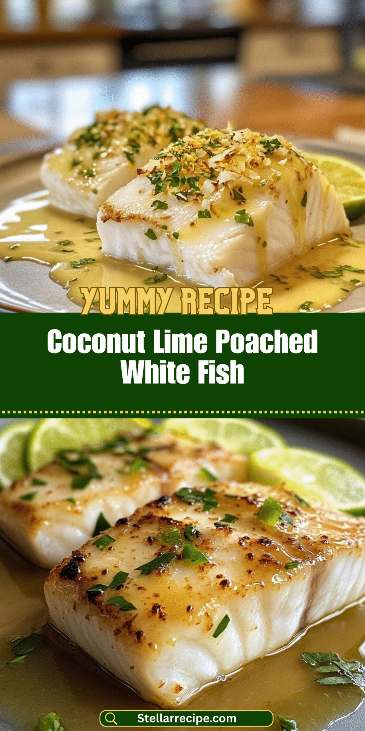Coconut Lime Poached White Fish