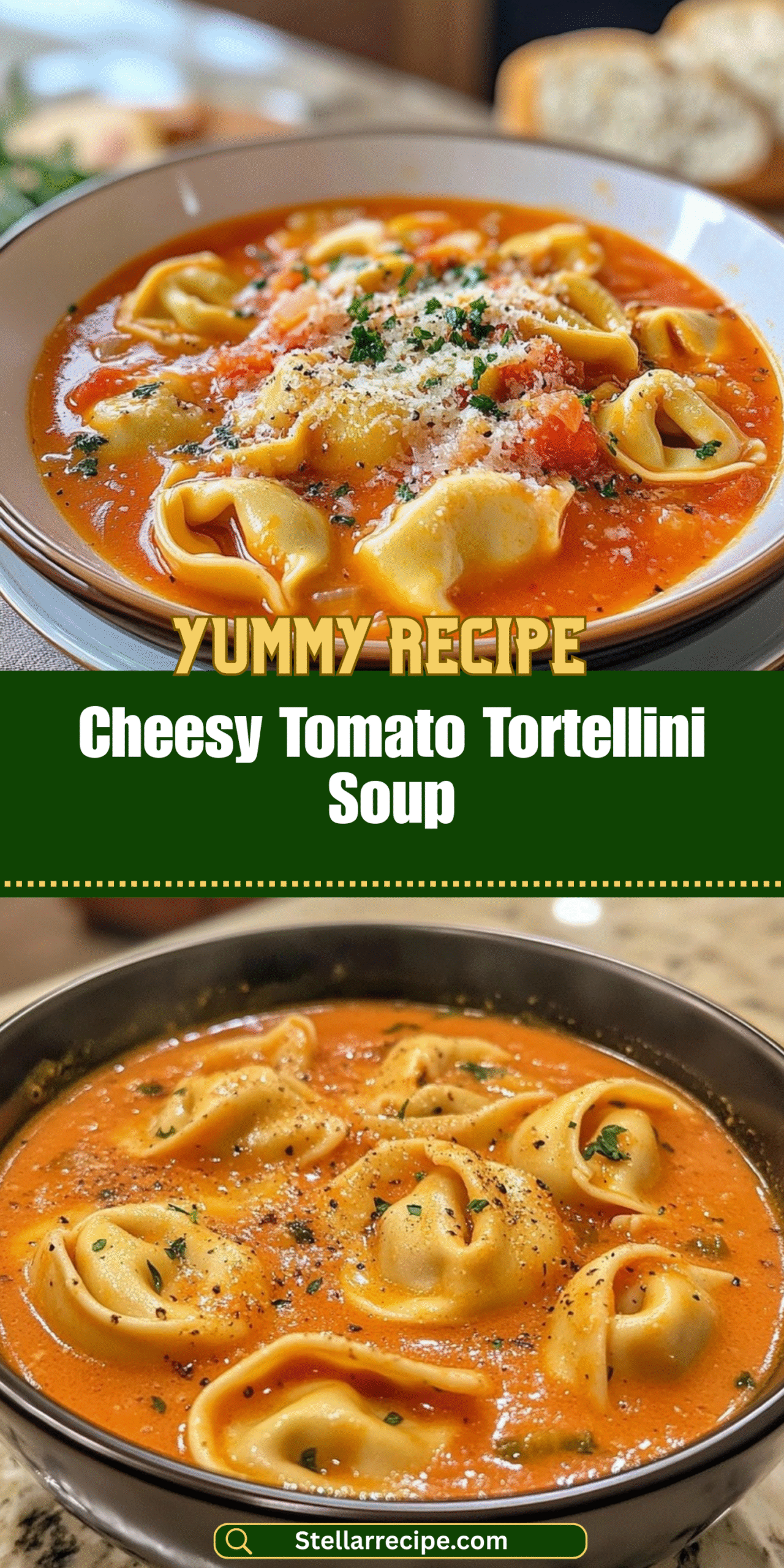 Cheesy Tomato Tortellini Soup