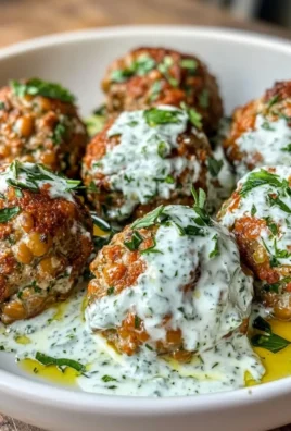 Baked Greek Lentil Meatballs with Tzatziki