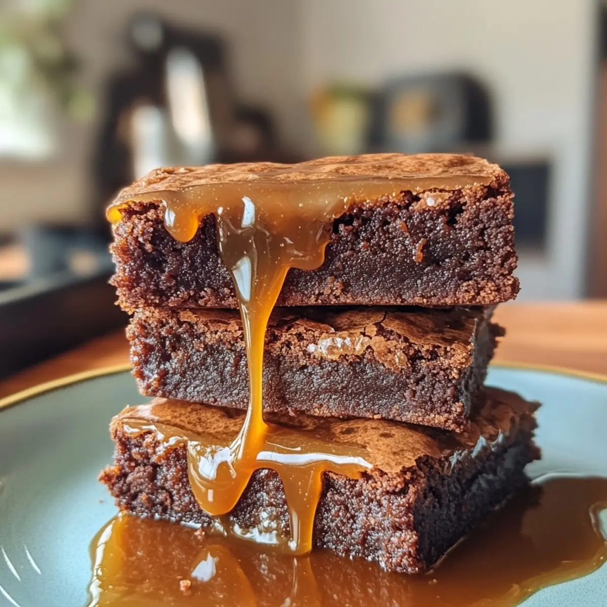 Salted Caramel Mochi Brownies