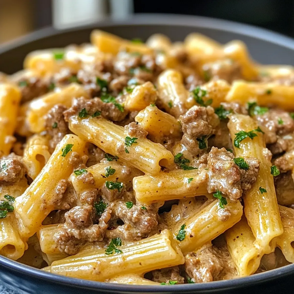 One-Pot Creamy Beef and Garlic Butter Pasta