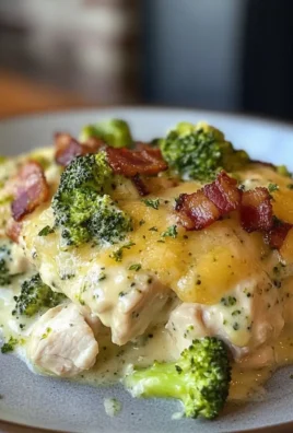 Creamy Low Carb Chicken Casserole with Broccoli and Bacon