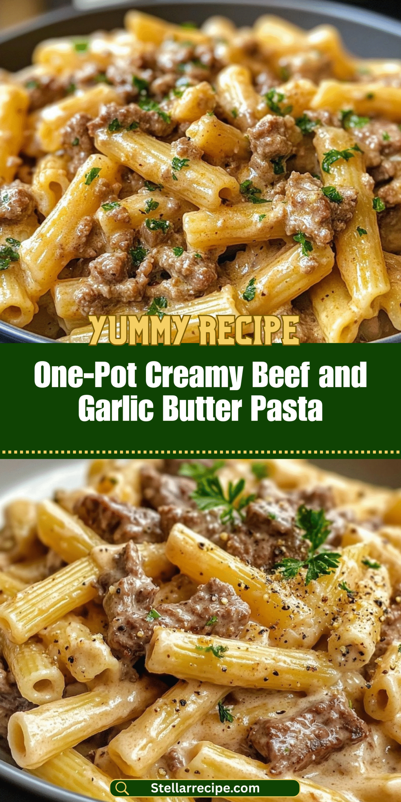One-Pot Creamy Beef and Garlic Butter Pasta