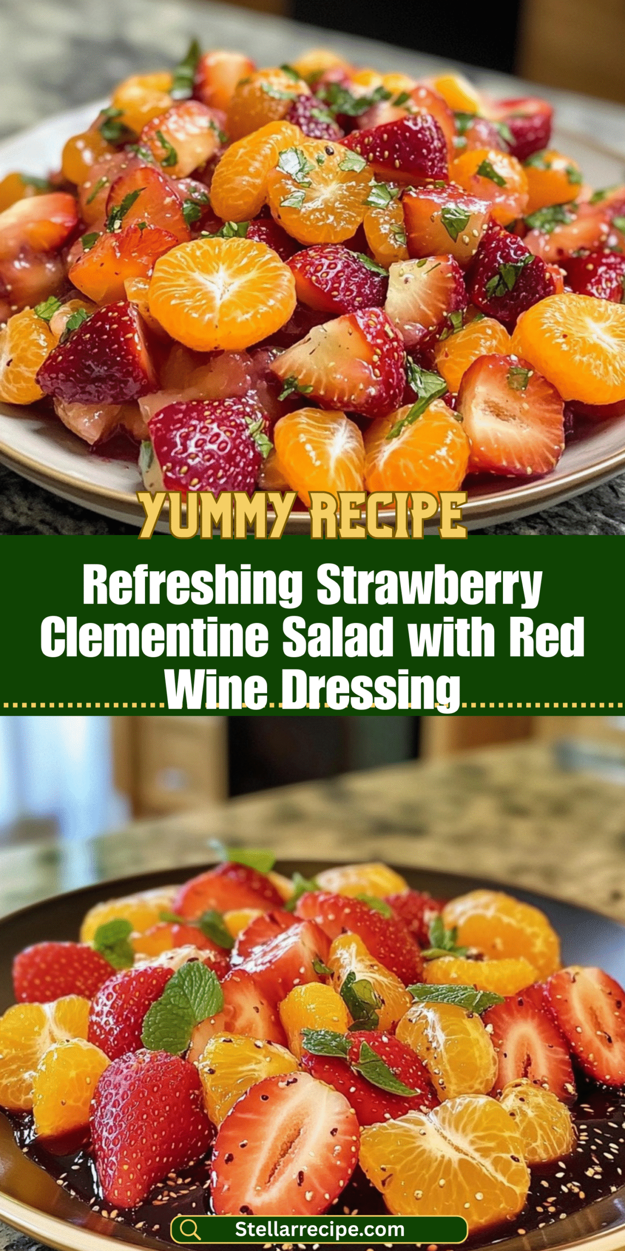 Refreshing Strawberry Clementine Salad with Red Wine Dressing