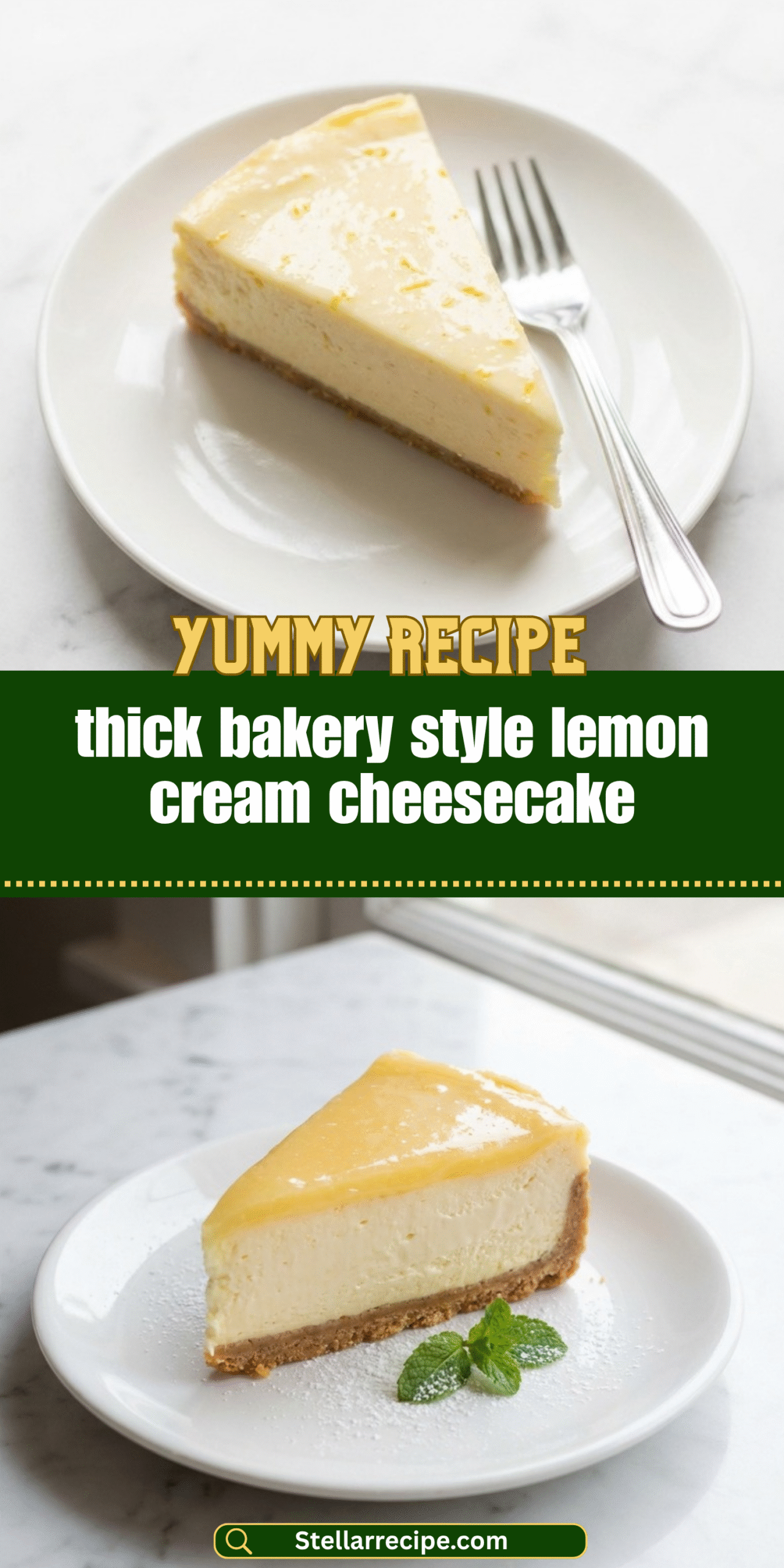 thick bakery style lemon cream cheesecake