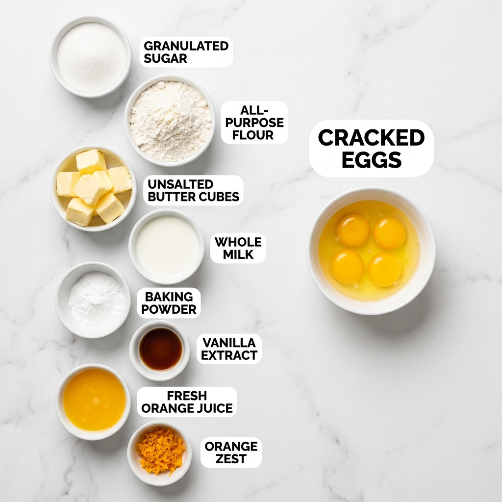 orange creamsicle sheet cake recipe - ingredients