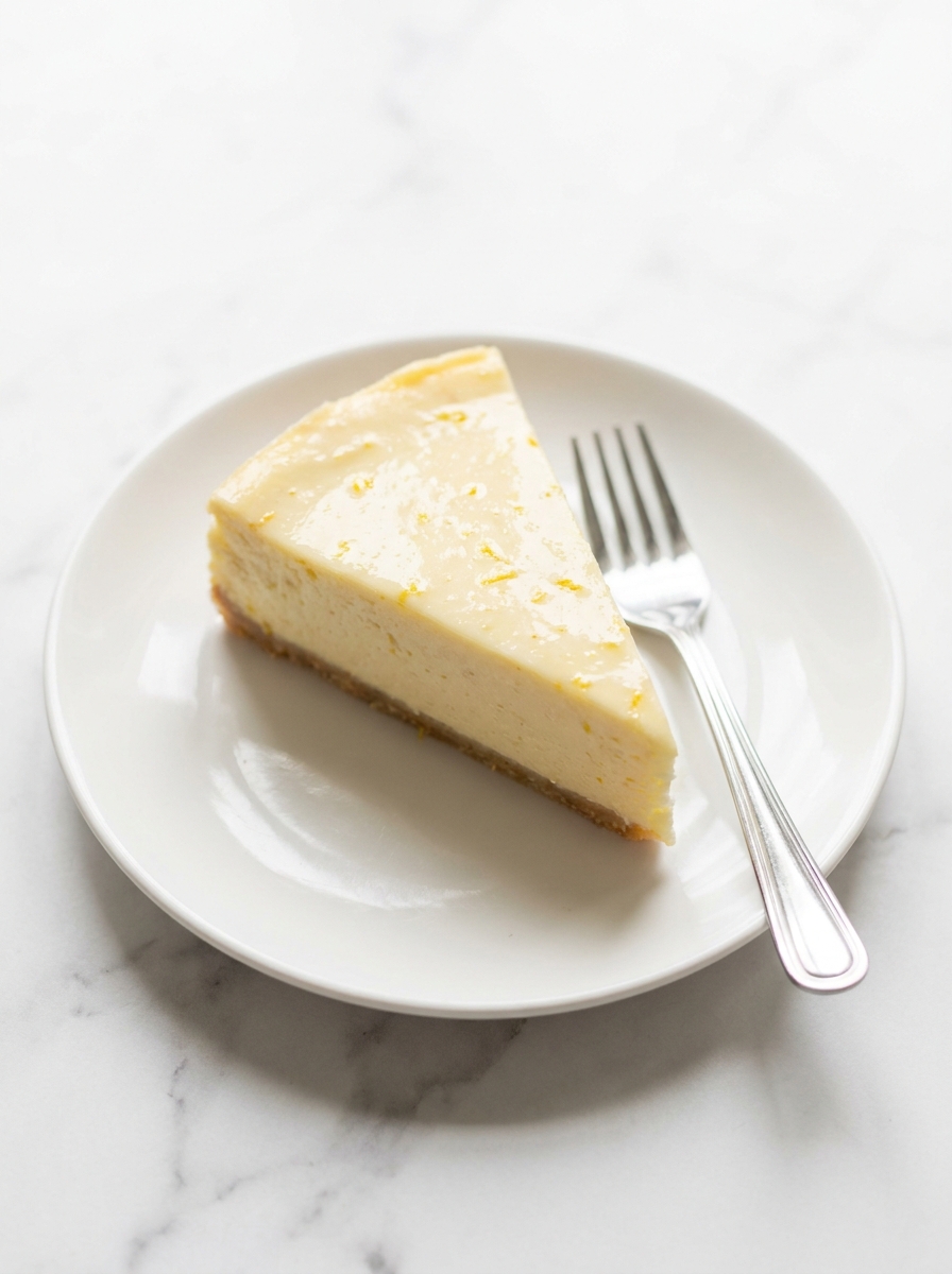 thick bakery style lemon cream cheesecake - featured