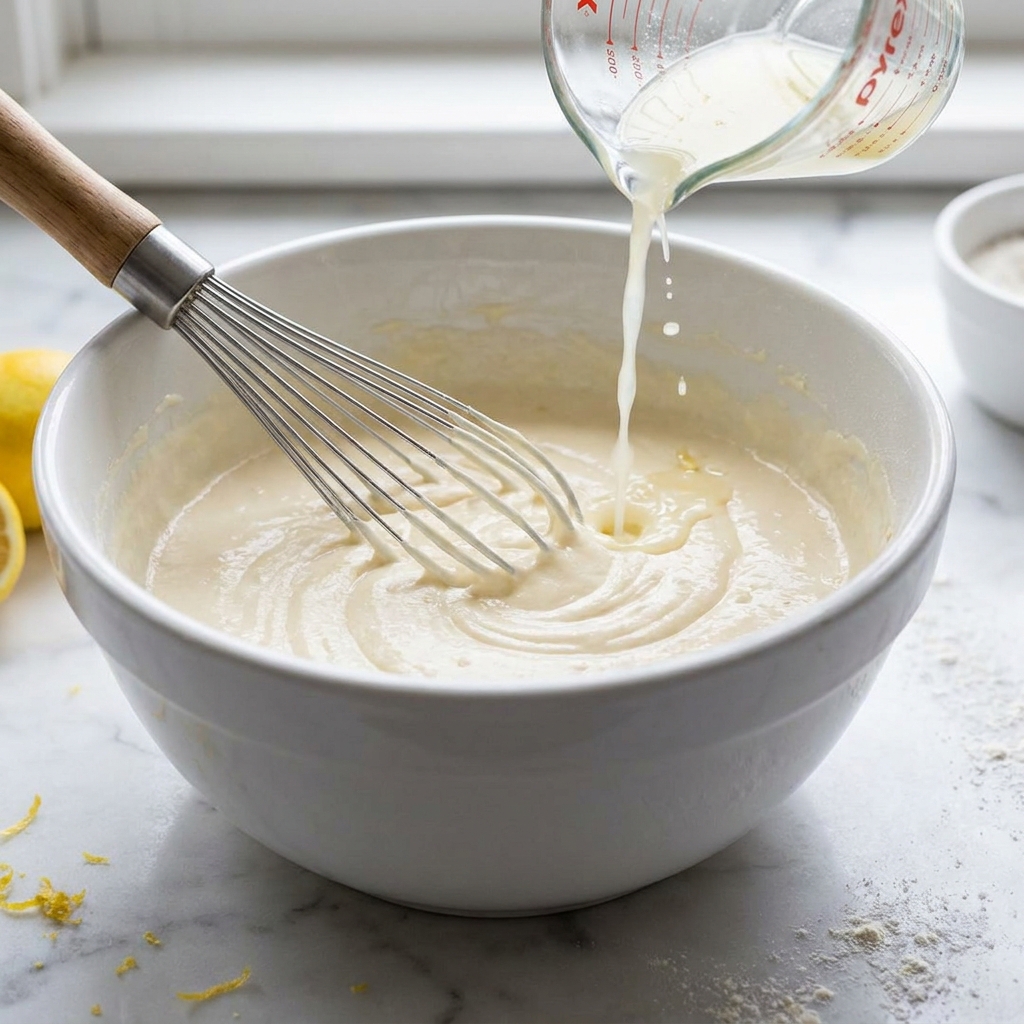 thick bakery style lemon cream cheesecake - making